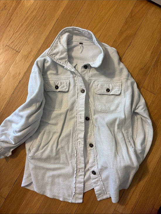 Free People Jackets & Blazers - Free People Pale Blue Button-Front Shacket